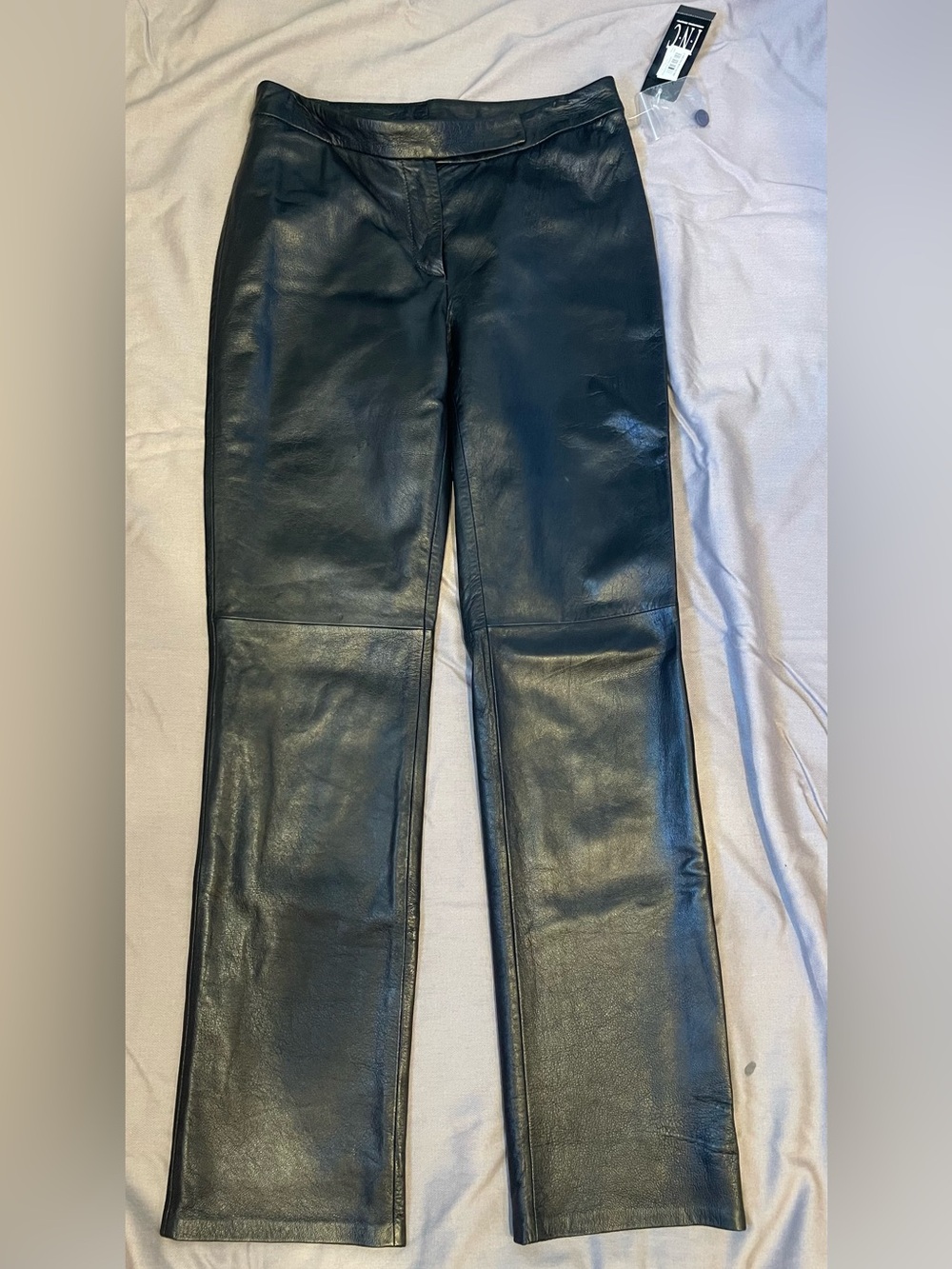 Vintage INC International Concepts Black Leather Pants straight leg size 2